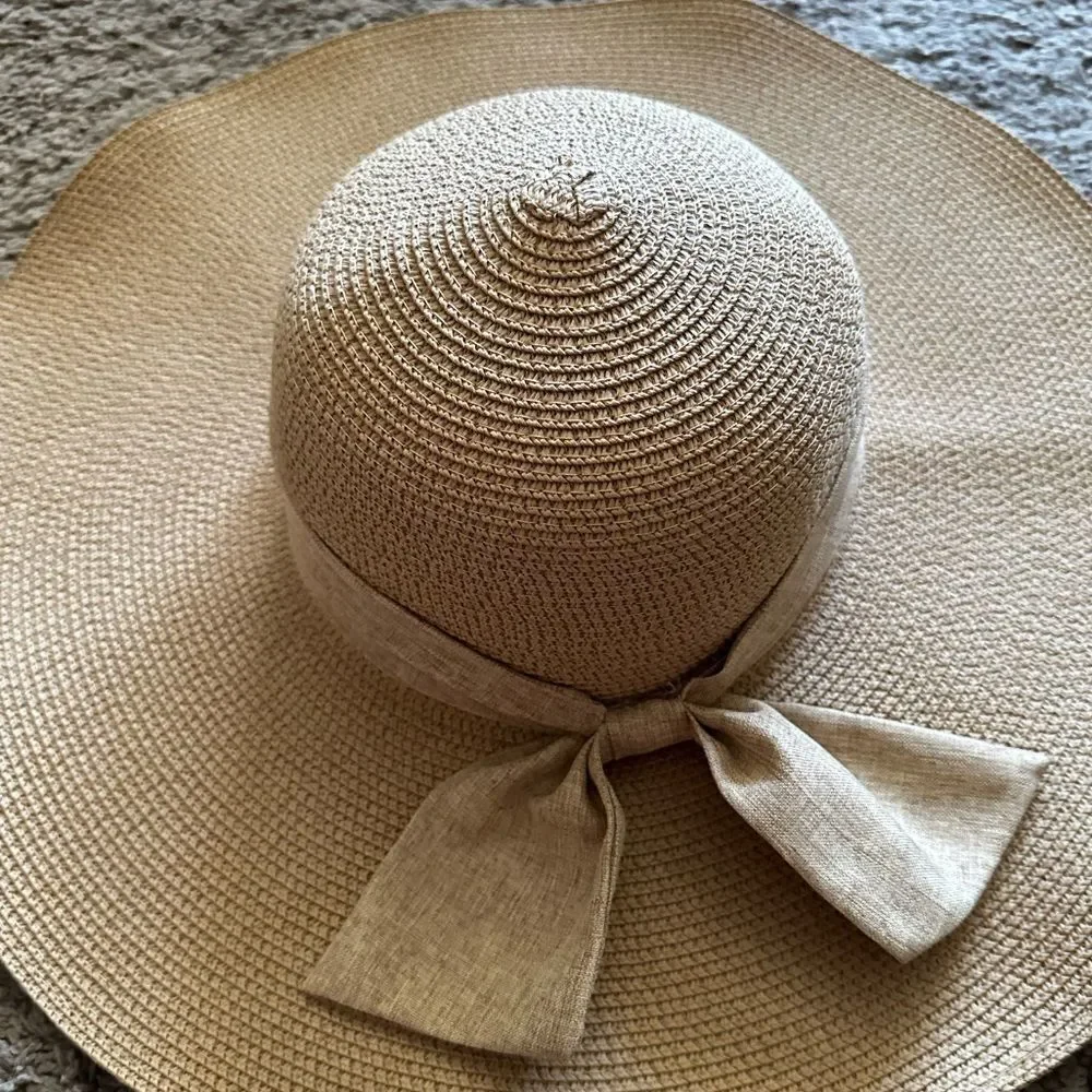 Women Summer Big Floppy Foldable Sun Straw Hat UPF 50+ Beach Hat
